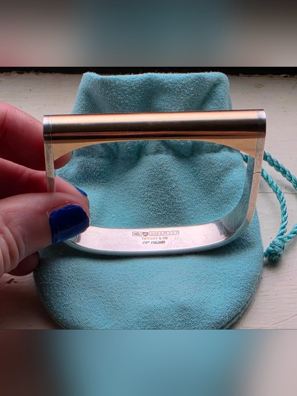 Tiffany & Co. x Pekka Piekäinen Vintage 14k Gold Sterling Silver Bangle Bracelet